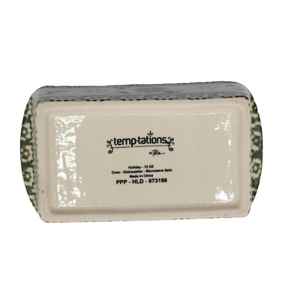 Temptations by Tara Holiday Christmas Mini Loaf Pan Baking Green 12oz 6x3.5 Lid - Picture 6 of 8